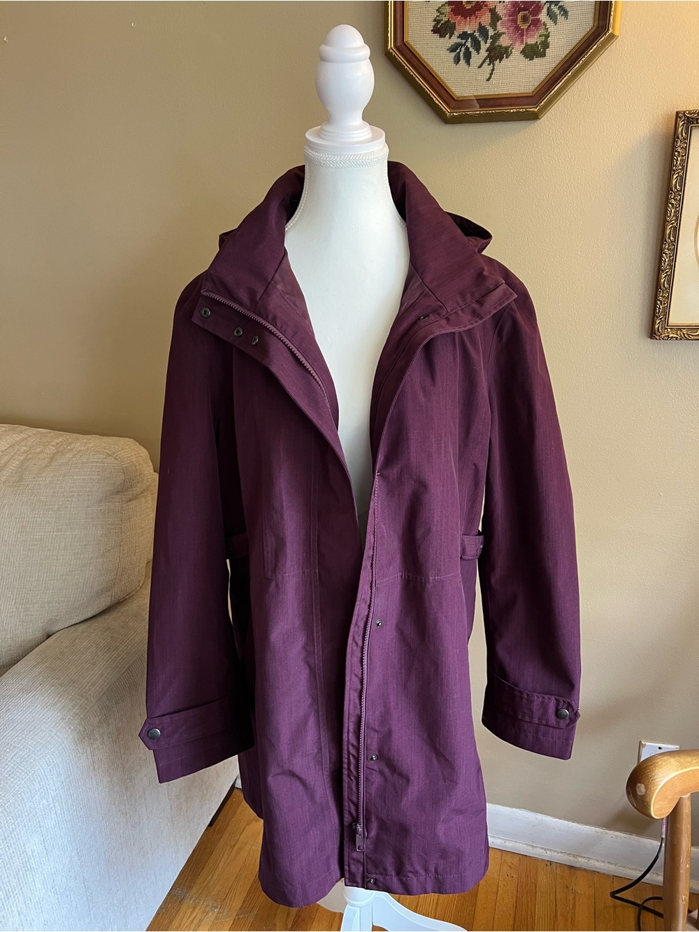 Kirkland Signature Hooded Raincoat in Plum